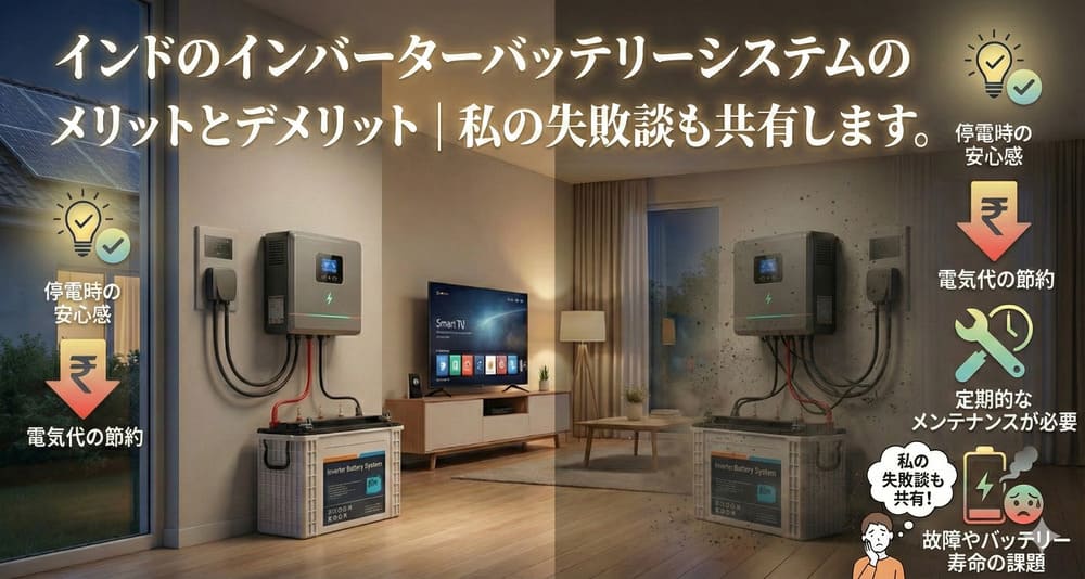 インドのインバーターバッテリーシステムのメリットとデメリット｜私の失敗談も共有します。