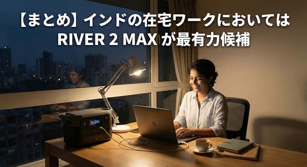 【まとめ】インドの在宅ワークにおいては RIVER 2 MAX が最有力候補