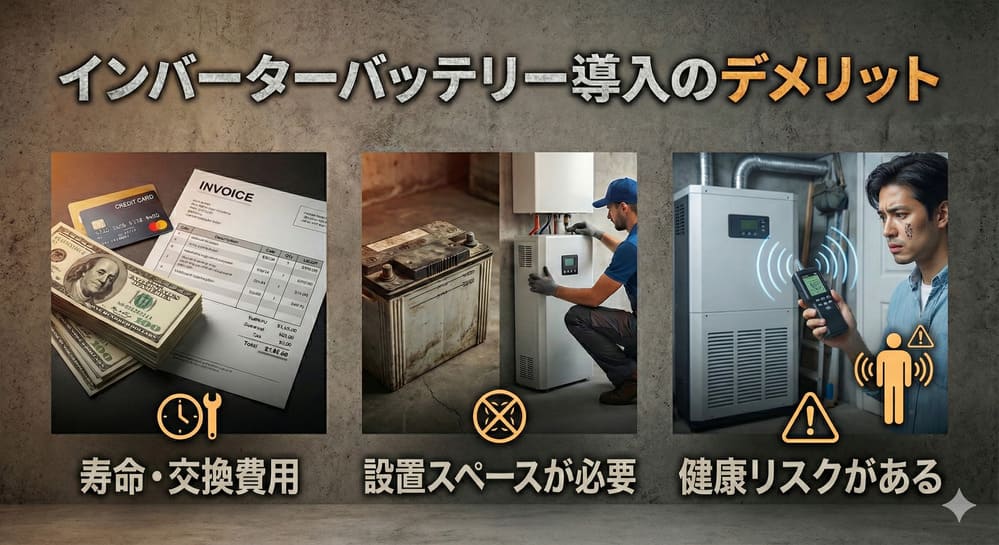 インバーターバッテリーを導入するデメリット