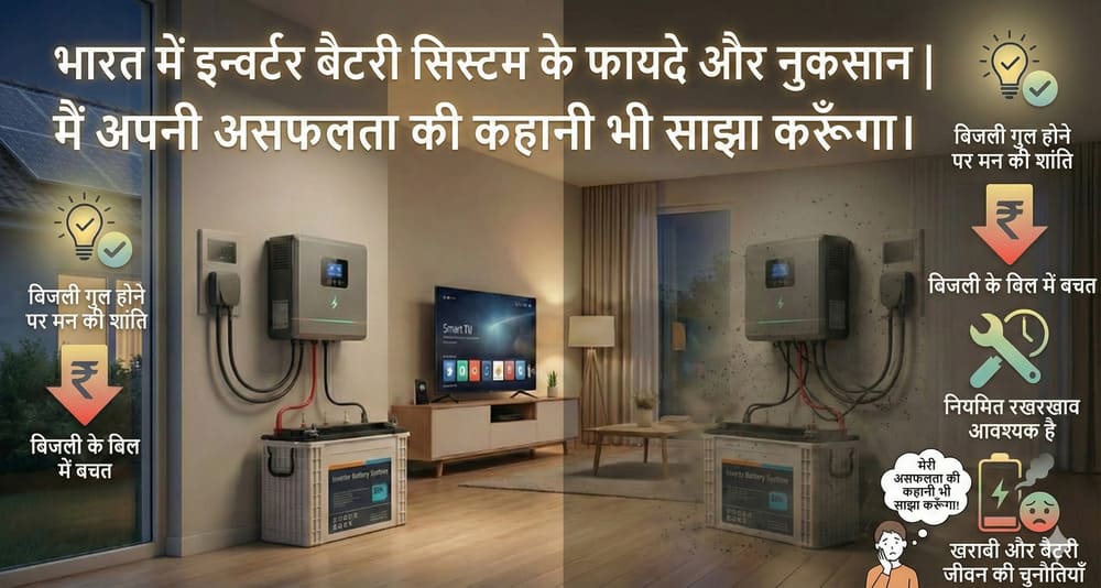भारत में इन्वर्टर बैटरी सिस्टम के फायदे और नुकसान मैं अपनी गलतियों का अनुभव भी साझा करूं