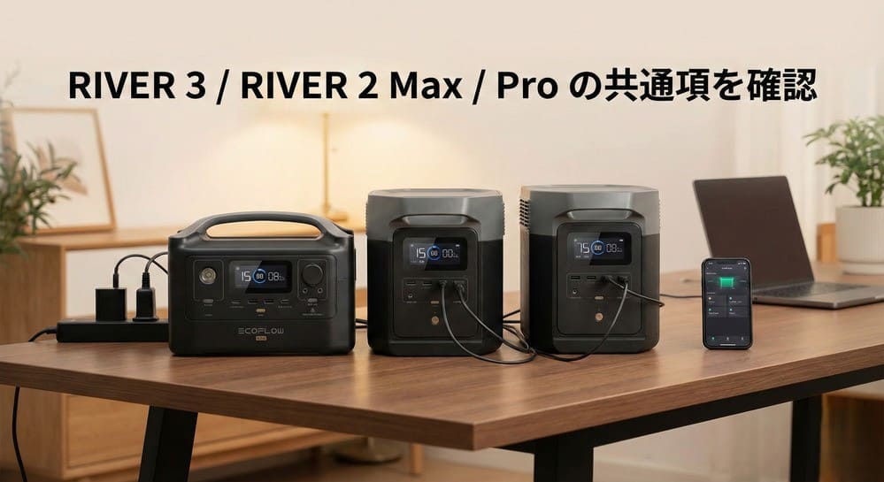 RIVER 3 RIVER 2 Max Pro の共通項を確認
