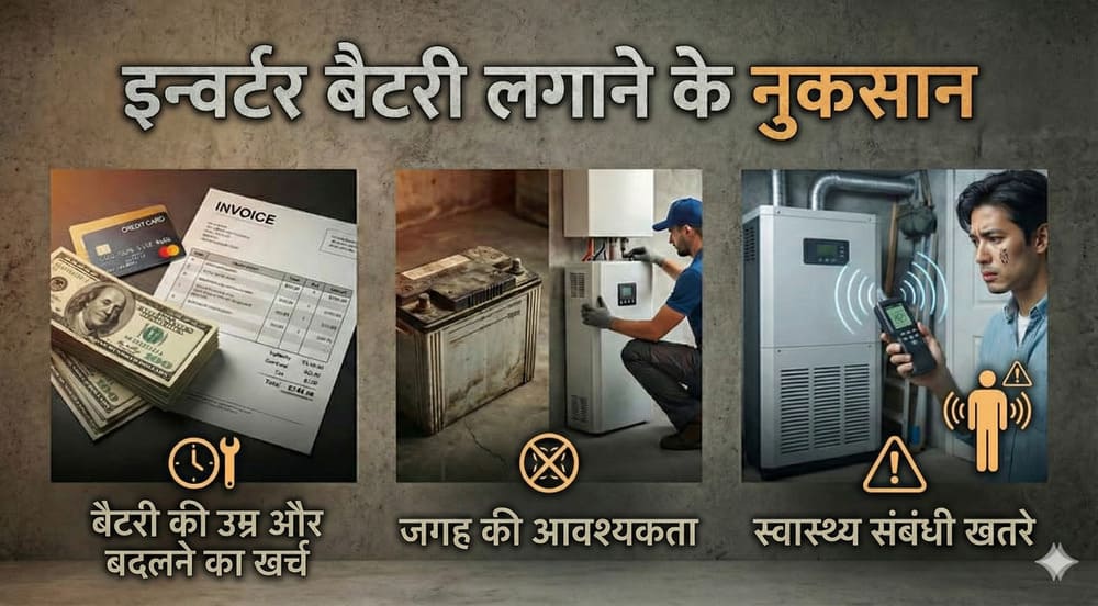इन्वर्टर बैटरी लगाने के नुकसान